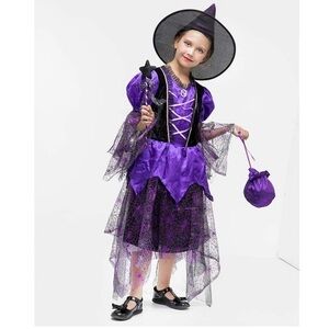 Girls deluxe light up witch Halloween costume size 4-6